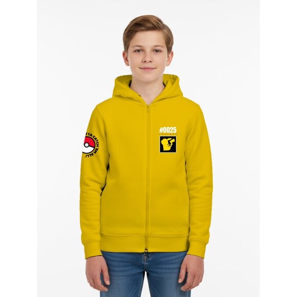 Boys, Licensed Cosplay Hoodie, Pokemon Pikachu, Size XS (4/5), Full Zip, Light - Picture 5 of 7